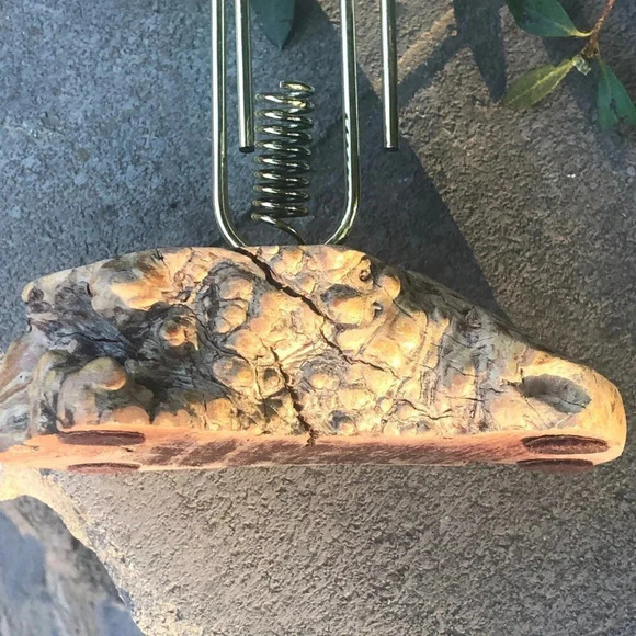 Vintage Mid Century Burl Wood Letter and Pen Holder - Picture 4 of 5